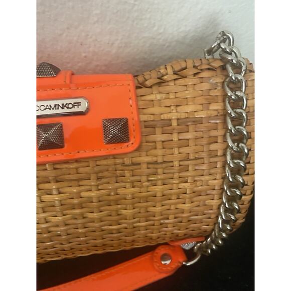 Rebecca Minkoff Neon Orange Straw Purse - Picture 4 of 14
